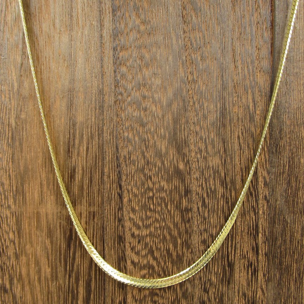 20" Gold Tone Plain Necklace Vintage Costume